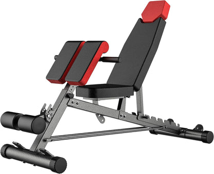 Versatile Multi-Functional FID Weight Bench for Complete Body Workouts – Hyper Back Extension, Roman Chair, Adjustable Ab Sit Up Bench, Incline Decline, and Flat Bench