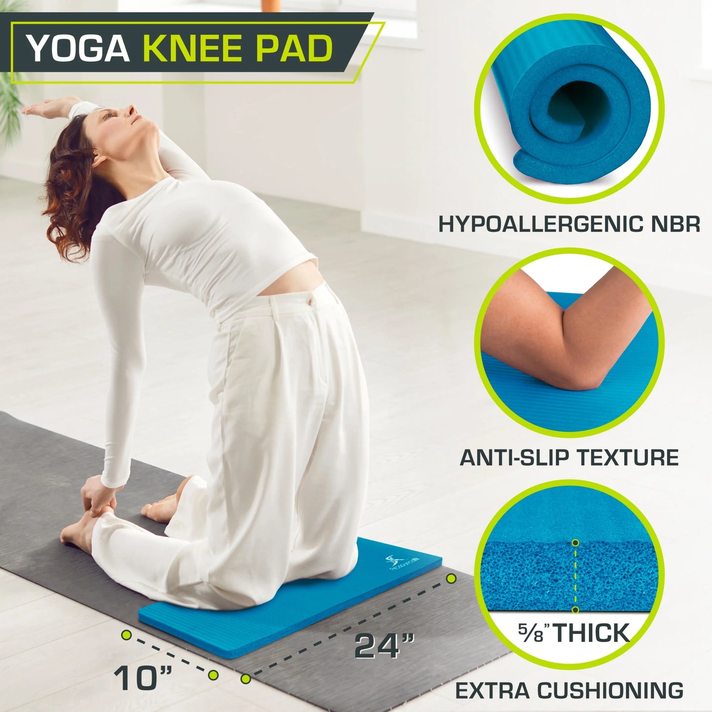 Elevate Your Practice with the Aqua Yoga Knee Pad & Elbow Cushion - 15mm Comfort for Pain-Free Joints