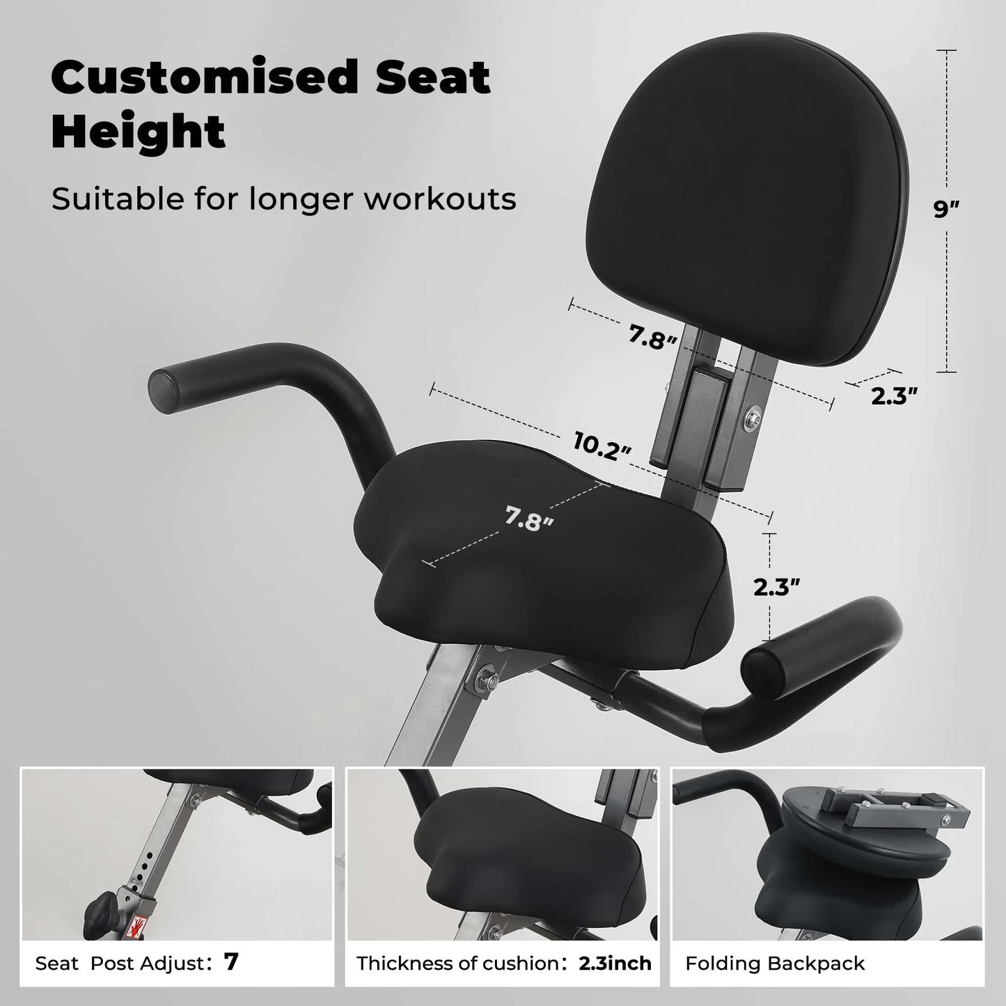 Transform Your Home Workouts with the 4-in-1 Folding Magnetic Exercise Bike - 10 Levels of Resistance and Arm Resistance Bands for Ultimate Fitness