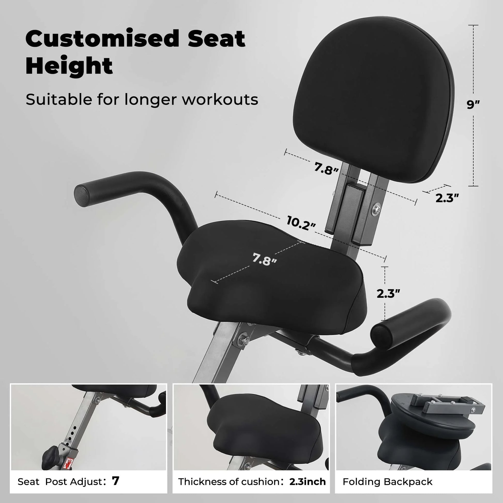 Transform Your Home Workouts with the 4-in-1 Folding Magnetic Exercise Bike - 10 Levels of Resistance and Arm Resistance Bands for Ultimate Fitness