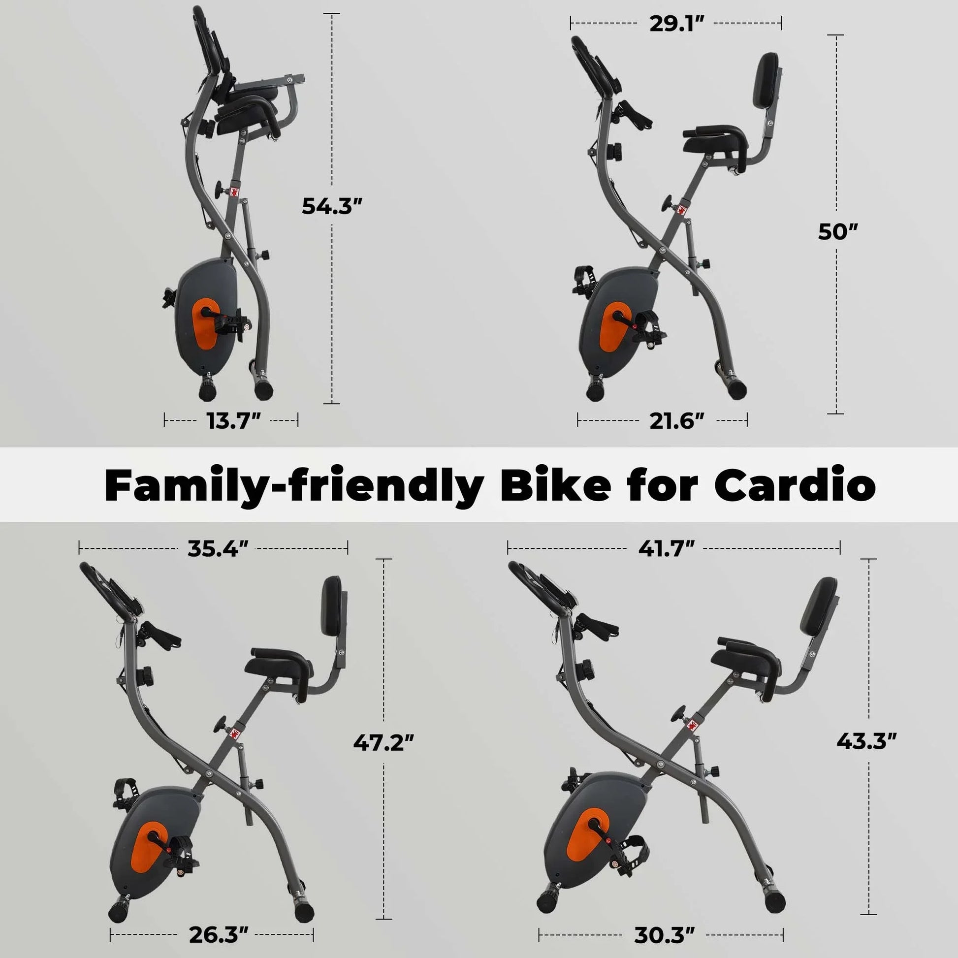 Transform Your Home Workouts with the 4-in-1 Folding Magnetic Exercise Bike - 10 Levels of Resistance and Arm Resistance Bands for Ultimate Fitness